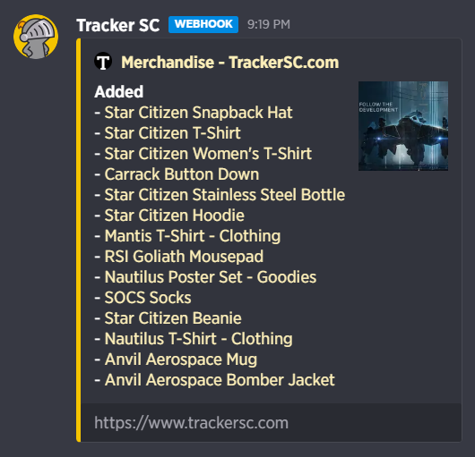 Star Citizen Ship Tracker